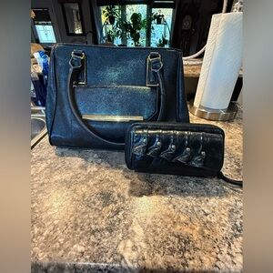 Anne Klein Black Handbag and leather Kenneth Cole Reaction Wallet Set